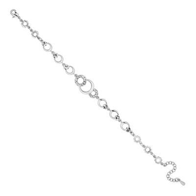 Silver gold crystal circle link bracelet